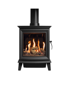Gazco Chesterfield 5  Mat Black Log effect Conventional Flue 