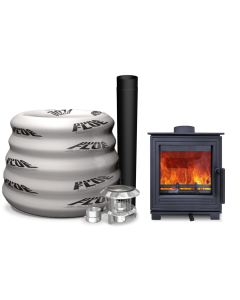 Woodford Pankhurst Medium   5 kw Woodburning Stove and 10 M  5 inch 316  liner pack 