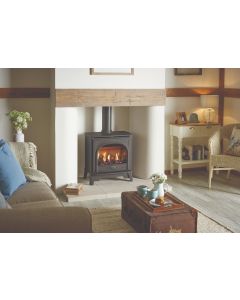 Gazco Medium Stockton 2 Mat Black Logs, Balanced Flue Natural Gas, LPG